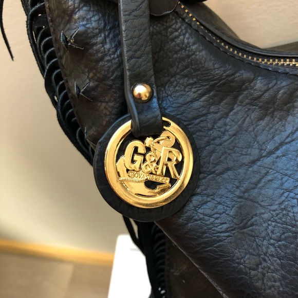 Giovani & Rocci Black Fringed Shoulder Bag - Picture 10 of 12